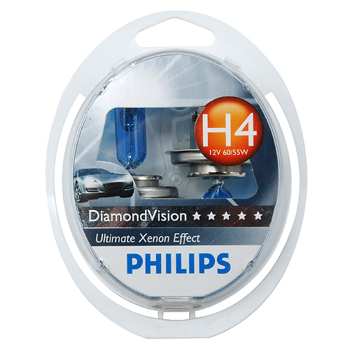 Лампа галогенная Philips H4 Diamond Vision 2 шт