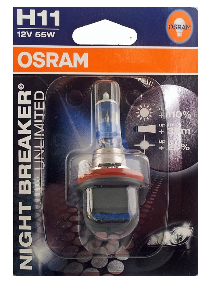 Лампа галогенная Osram Night Breaker Unlimited H11 1шт (64211NBU)