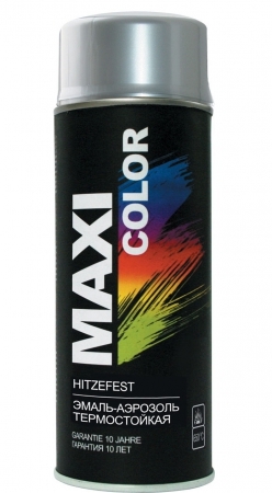 Краска Maxi Color аэрозоль термостойкая серебристая 400 мл (RAL 0007)