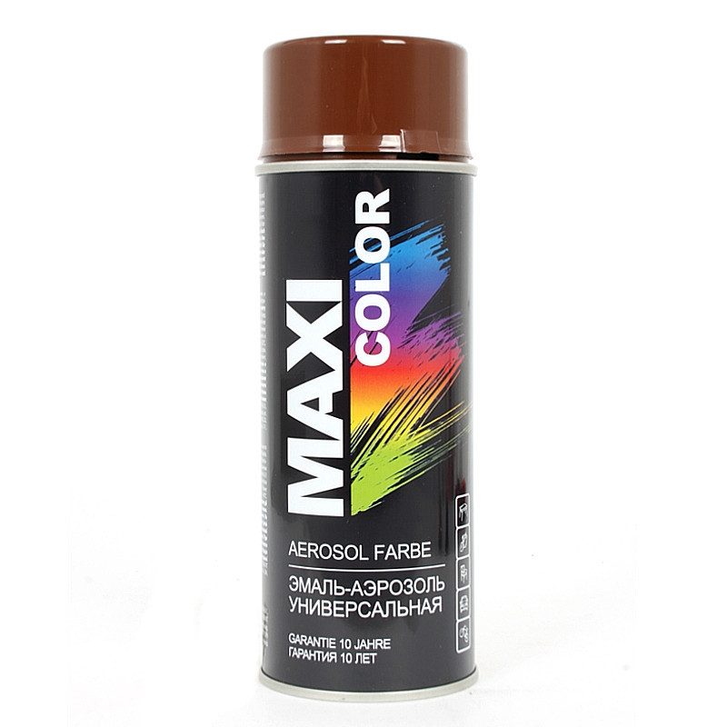 Краска Maxi Color аэрозоль коричневая 400 мл (RAL 8011)
