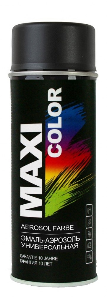 Краска Maxi Color аэрозоль черная матовая 400 мл (RAL 9005)