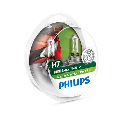 Лампа галогенная Philips H7 LongLife EcoVision 2 шт