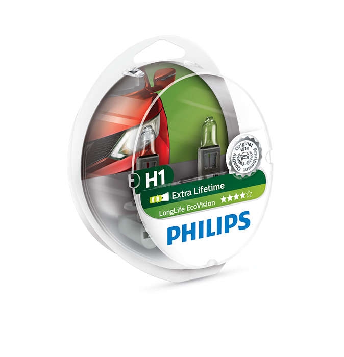 Лампа галогенная Philips H1 LongLife EcoVision 2 шт