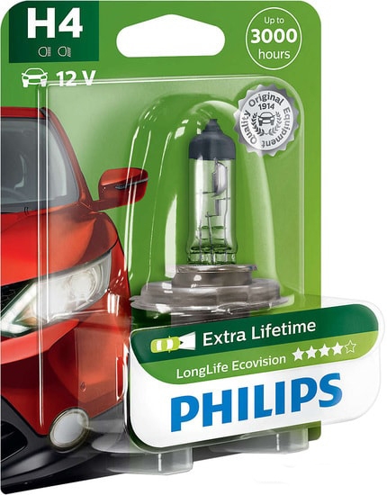 Лампа галогенная Philips H4 EcoVision 1шт