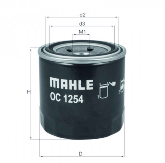 OC1254 фильтр масляный Knecht/Mahle