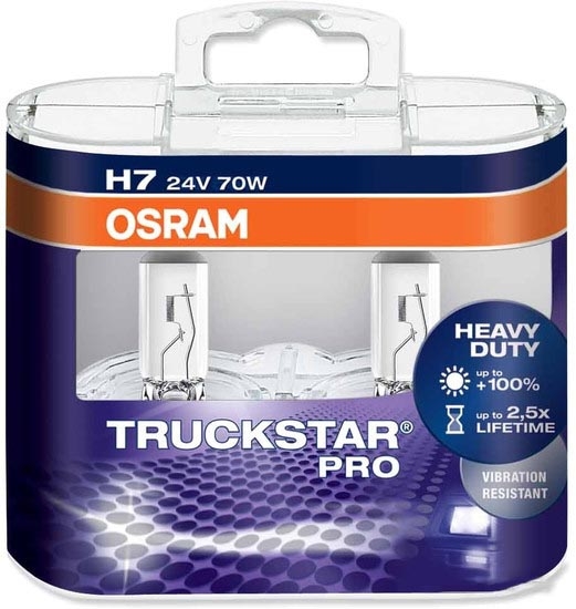 Лампа галогенная Osram H7 Truckstar Pro 2шт [64215TSP-HCB]