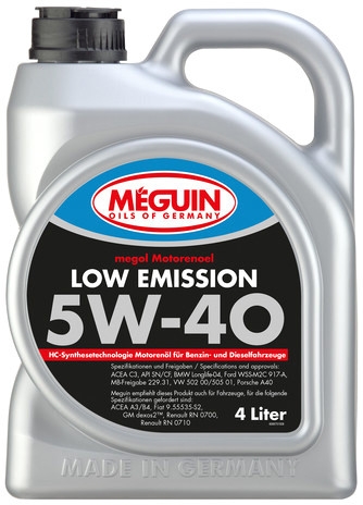 Моторное масло Meguin Megol Low Emission 5W-40 4л