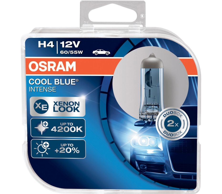 Лампа галогенная Osram H4 Cool Blue Intense 2шт [64193CBI-HCB]