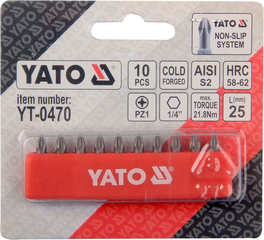 Набор бит Yato 10 предметов YT-0470