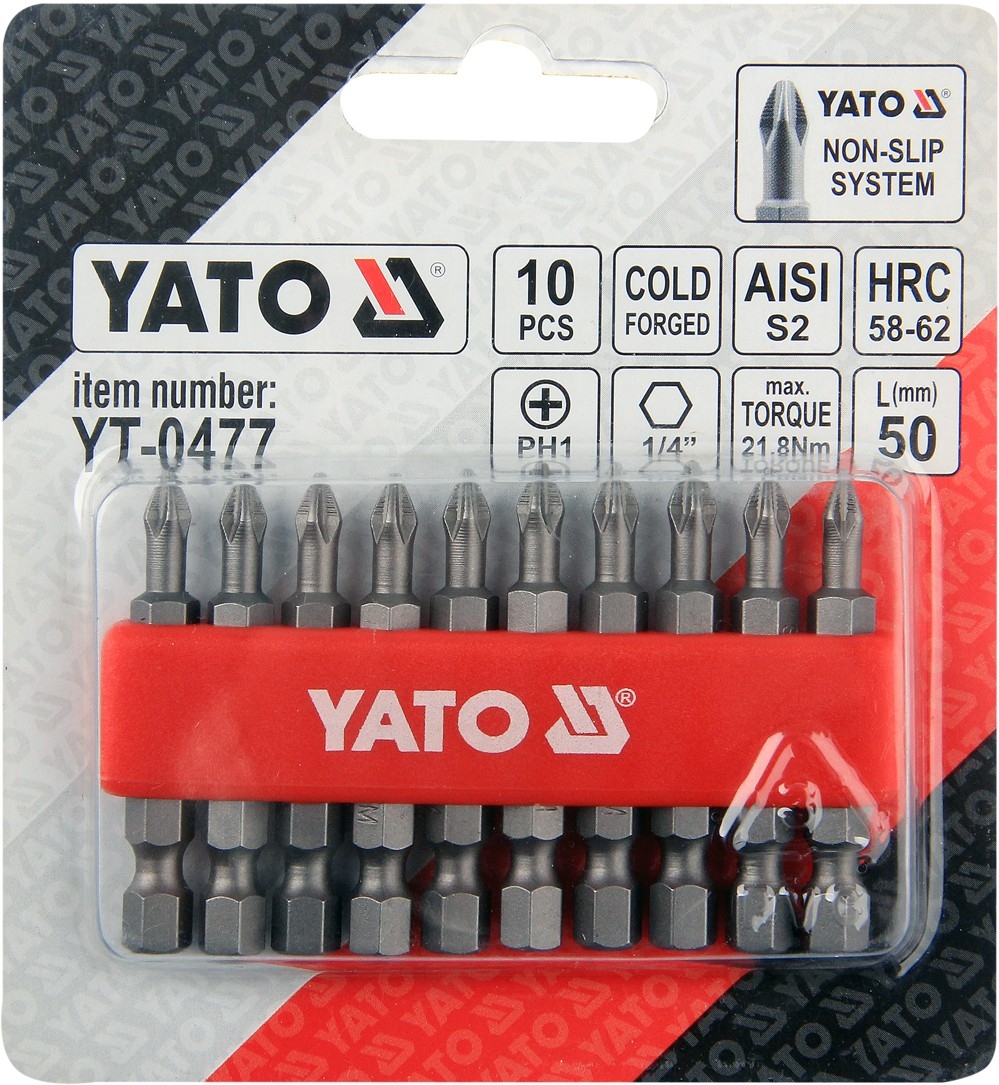 Набор бит Yato 10 предметов YT-0477