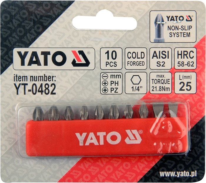 Набор бит Yato 10 предметов YT-0482