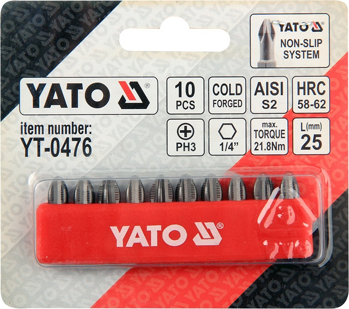 Набор бит Yato 10 предметов YT-0476