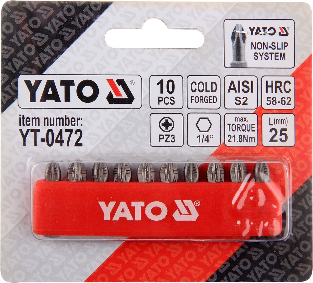 Набор бит Yato 10 предметов YT-0472