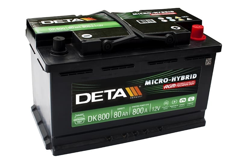 Аккумулятор Deta Mycro-Hybrid AGM DK800 (80 А/ч)