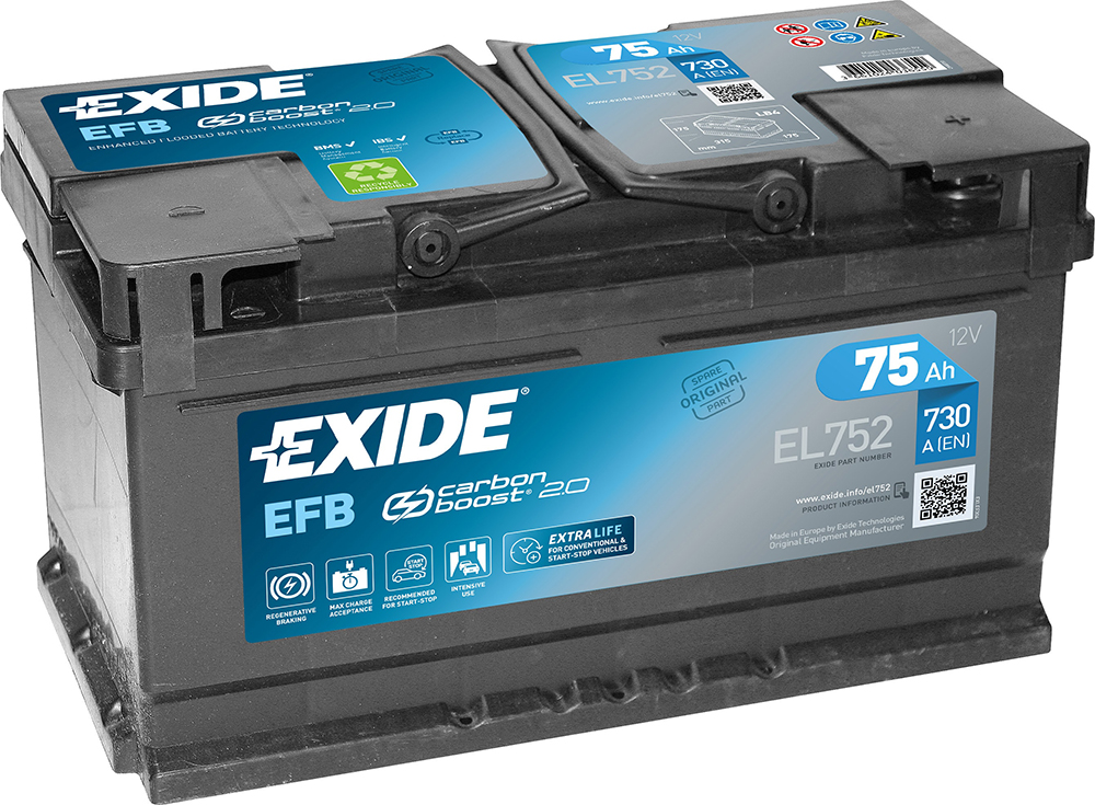 Аккумулятор Exide Start-Stop EFB EL752 75 А/ч