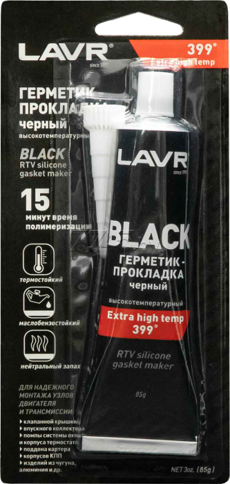 Герметик черный высокотемпературный Black Lavr RTV Silicone Gasket Maker 85г